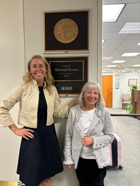 Bell Legal attorney Leslie LaMacchia poses with a client in the US Capitol at a Parkinson's briefing